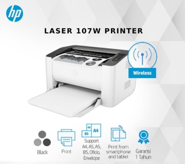 HP Laser 107w Single Function Laser Printer